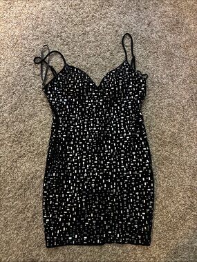 princess polly baby blue dress jcpenney | Dresses | Long Sleeve Black Dress With Sequins Nude Shell